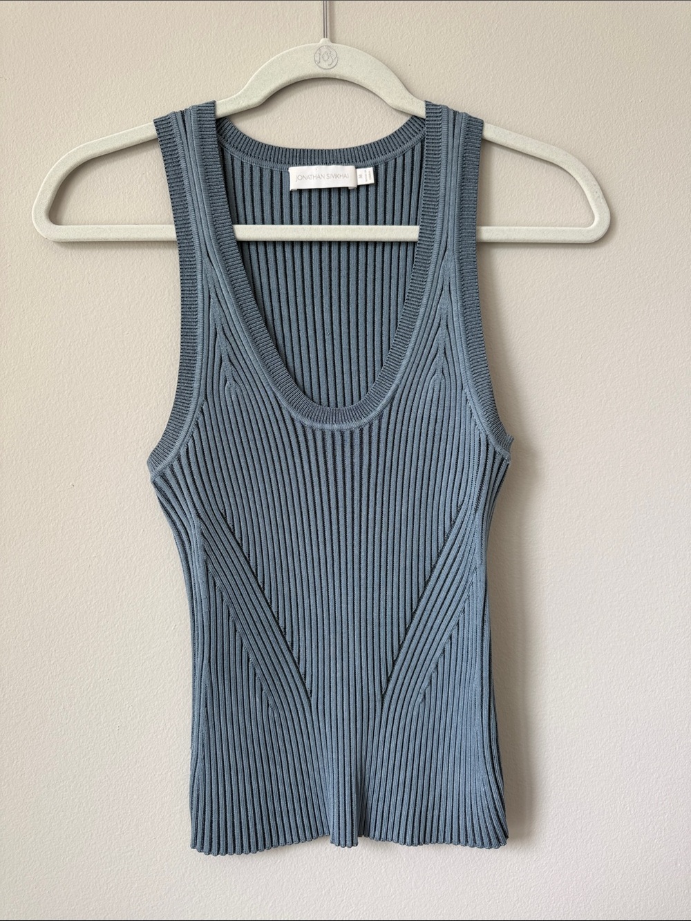Jonathan Simkhai Slate Blue Ribbed Tank
